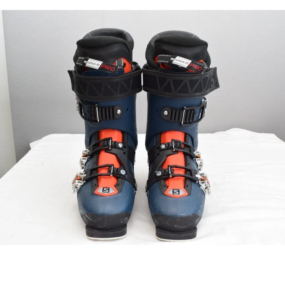 Salomon QST Pro 120 Ski Boots 26.5 Blue Orange Custom Shell Alpine Mens Touring